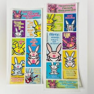 It's Happy Bunny Stickers Jim Benton Sandylion Y2K Mean Rude Bunny NEW